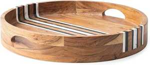 Juego de Bandejas de Servir de Madera Art Deco de Lujo, Hechas a Mano, de Madera Maciza, Bandeja para Sala de Estar, Calidad Premium, Venta al por Mayor para Ramadán - Product Image 4