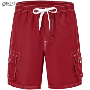 กางเกงขาสั้นผ้าโพลีเอสเตอร์/ ผ้าฝ้ายหลายกระเป๋าแห้งเร็วสวมใส่สบายสำหรับผู้ชาย - Product Image 1