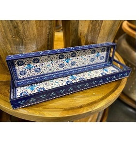 Compartiment Plateau personnalisé Nacre Ensemble de 2 Plateau de service à dessert et à nourriture à usage régulier Style décoratif et moderne - Product Image 3