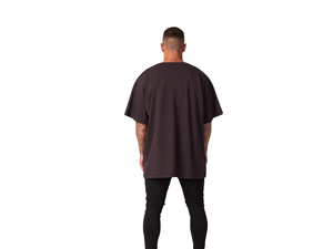 Alta calidad hombres negro antiarrugas 100% algodón de gran tamaño Boxy camiseta Heavyweight Logo patrón diseño de talla grande hombro caído - Product Image 4