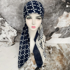 Bufandas de cabeza preatadas elegantes para mujer, logotipo personalizado, bufanda de viscosa de otoño para cubrir la cabeza - Product Image 6
