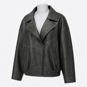 Chaqueta de Cuero Genuino para Mujer, Material Suave y Cómodo, Costuras Duraderas, Chaqueta de Motociclista Premium Personalizada - Product Image 3