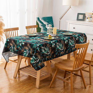 Tovaglia Rettangolare Moderna Idrorepellente Stampata 100% Poliestere Effetto Lino Lavabile Riutilizzabile per Cucina e Sala da Pranzo - Product Image 1