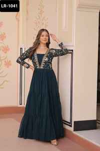 Les plus belles femmes de mariage et de festival portent des collections de vêtements à prix bon marché Readu to Wear Anarkali Gowns - Product Image 6