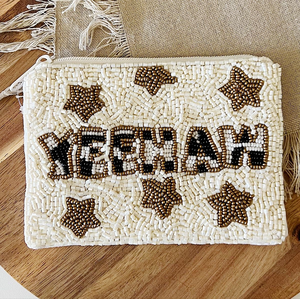 Handmade Women's Cotton Bow Design Embroidery Mini Beaded Wallet Vibrant Cross-Stitching <b>Needlework</b> Charming Coin Purse - Product Image 5