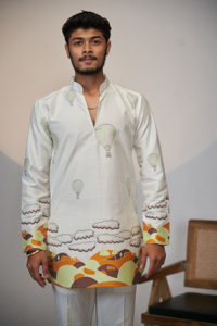 Globo Sueños jacquard diseñador kurta - Product Image 3