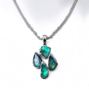 Collares de piedra de lujo chapados en oro de 18 quilates a la moda, collares con colgante de Concha de Plata de Ley 925 para mujer - Product Image 4