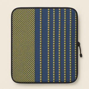 Nouvelle pochette géométrique bleue et jaune personnalisée pour ordinateur portable étui mince étanche et antichoc avec un design tendance léger pour un usage quotidien - Product Image 1