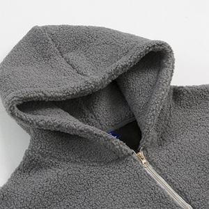 Manufacturer Custom 14 Zip <b>Hoodies</b> & Sweatshirts Lamb Wool Pullover Winter Thick Teddy <b>Sherpa</b> <b>Fleece</b> 500gsm <b>Hoodies</b> - Product Image 2