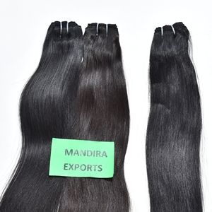 Mèches Remy soyeuses et droites à 100% de meilleure qualité, avec cuticule alignée, extensions de cheveux humains vierges au temple indien - Product Image 2