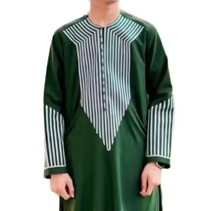 Nouveau Hommes Robe Afghane Shalwar Kameez Vêtements Islamiques 2pcs Costume Ensemble Broderie Imprimer Mode Kaboul Tribal Afghani Robe Respirant - Product Image 4