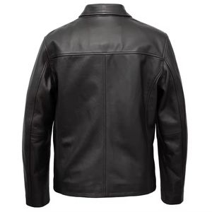 New Arrival Men's Casual Zipper Style <b>Leather</b> <b>Jackets</b> Slim Fit Top Quality Men <b>Genuine</b> <b>Leather</b> <b>Jacket</b> for Man - Product Image 2