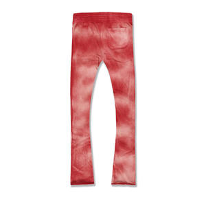 Nuevos pantalones de chándal apilados para hombre, diseño holgado de pierna ancha de nailon personalizado, cintura media, estilo frontal plano, lavado medio - Product Image 5