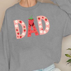 Sweat-shirts décontractés pour femmes en tricot imprimé DAD sur le thème des fraises - Product Image 3