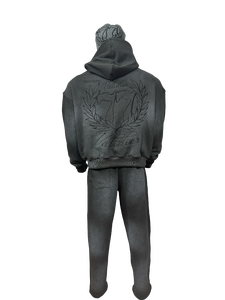 ชุดวอร์มสีเทาแบบวินเทจ ผลิตในปากีสถาน ผ้าฝ้ายเทคฟลีซ ทรงจ็อกเกอร์ ไซส์พลัส สำหรับฤดูใบไม้ร่วง มีซิป พร้อมงานปัก - Product Image 4