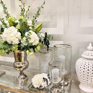 Vase au design martelé nickelé pour centres de table de mariage 2024 nouveauté centres de table de jardin urnes - Product Image 2