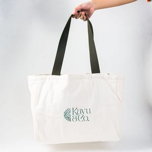 Sac fourre-tout en toile de coton recyclé, réutilisable, écologique, imprimé avec un logo personnalisé - Product Image 6