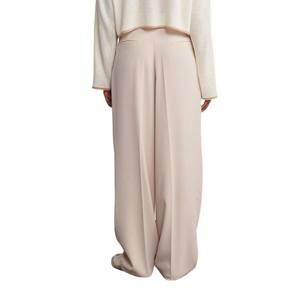 Ropa de ajuste relajado para mujer, pantalones de pierna ancha plisados de tiro bajo, pantalones de viscosa de rayón de bambú gris, pantalones informales de estilo veraniego - Product Image 5