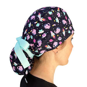 Bán Buôn 100% Cotton Womens Chà Mũ Có Thể Đảo Ngược Y Tá Đuôi Ngựa Chà Mũ <span class=keywords><strong>Hello</strong></span> <span class=keywords><strong>Kitty</strong></span> Chà Cap-Dễ Thương Điều Dưỡng Phẫu Thuật <span class=keywords><strong>Hat</strong></span> - Product Image 2