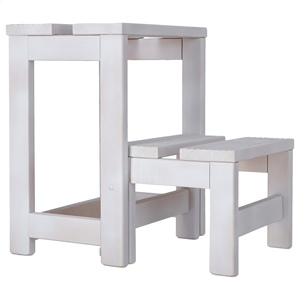 Sgabello a 2 Gradini in Legno WELL HOME, Finitura Bianca 32x23x40 cm, Categoria Prodotti Pouf e Sgabelli - Product Image 3