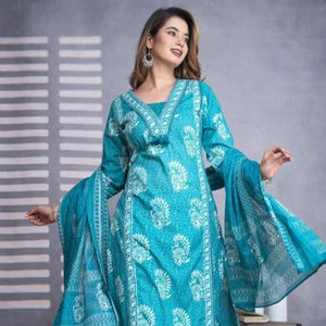 Venta al por mayor exclusivo algodón recto Kurti inferior Dupatta catálogo completo Casual Party Wear Salwar Kameez estilo indio pakistaní - Product Image 1