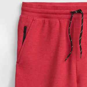 2025 hommes été décontracté respirant 100% coton polaire Shorts DTF Logo imprimé couleur rouge coupe ample solide motif uni teint - Product Image 6