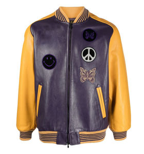 Bomber de baseball à manches en cuir brodé chenille sur mesure en laine veste d'université letterman pour hommes - Product Image 3