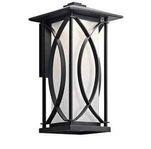 Applique murale carrée en métal en laiton AK revêtue de poudre noire finie avec du verre pour la décoration intérieure/décoration extérieure - Product Image 1