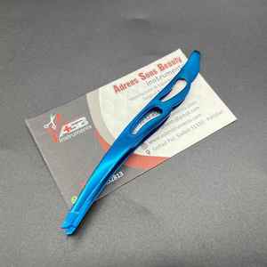 แหนบถอนขนแหนบคิ้วพลาสม่าสีฟ้าทำจากสเตนเลสสตีลปลายเรียวแหนบถอนขนคิ้วแบบปรับแต่งโลโก้ได้ตามต้องการ - Product Image 3