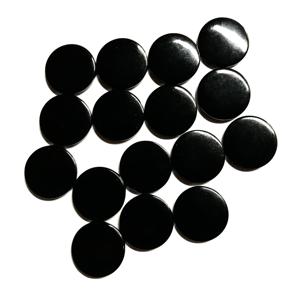 Pierre plate en onyx noir naturel, pièce de monnaie de 10 mm, cabochon, qualité AAA+, certifié IGI, traité thermiquement, pierre de fabrication de bijoux calibrée, 100% - Product Image 2