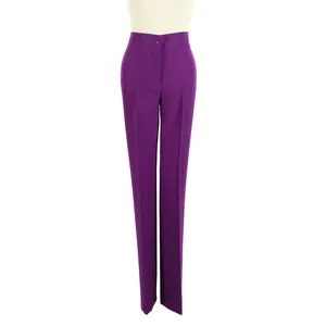 Chic and Flexible High Waisted Straight Leg Pants with Zipper Closure for Various Occasions