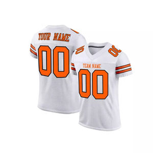 Jersey de ropa de fútbol americano de poliéster real personalizado diseño moderno bordado transpirable ligero corto de talla grande Jersey de desgaste - Product Image 6