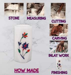 White Marble Lighted Magnetic Pen Stand with Modern Design for Home and Office Use - Marble Pen Stand Luxury office use School - Product Image 3