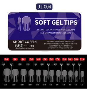 JIEYU - Puntas <span class=keywords><strong>de</strong></span> Uñas Acrílicas Autoadhesivas, Cobertura Total, Uñas Postizas Transparentes para Uso Doméstico o Profesional - Product Image 4