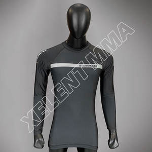 เสื้อรัดกล้ามเนื้อแขนยาวระบายอากาศสำหรับผู้ชาย สำหรับกีฬาจิวยิตสู แห้งเร็ว พิมพ์ลายแบบซับลิเมชั่น ปรับแต่งสีและโลโก้ได้ - Product Image 4