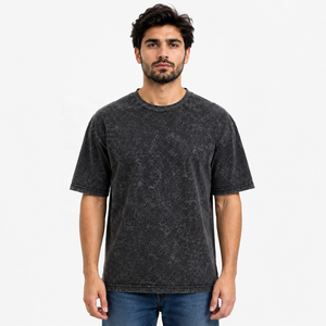 Camiseta de Manga Corta de Alta Calidad, 100% Algodón Tejido, 220g, Impresión DTF, Estilo Vintage Lavado, Personalizable con Logotipo Frontal, Transpirable - Product Image 1