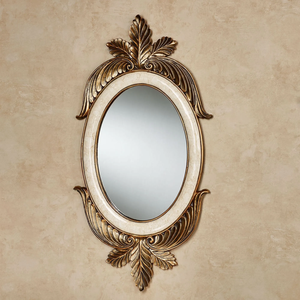 Detailed oval <b>mirror</b> with an ornate, classic-style frame, a vintage decorative <b>accent</b>, available at wholesale prices. - Product Image 2