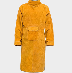 Delantal de soldadura anti-escaldaduras con mangas o delantal de cuero vacuno resistente al fuego y al calor - Product Image 1