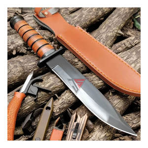 Cuchillo de Acero Inoxidable para Caza y Camping, con Mango de Madera y Púas, Marca Personalizada OEM/ODM, Garantía de 3 Años - Product Image 1