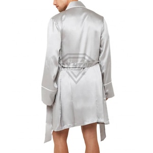 เสื้อคลุมอาบน้ำผ้าไหมแบบยูนิเซ็กซ์ชุดนอนนุ่มและแห้งง่ายออกแบบโลโก้ได้ตามต้องการสำหรับใช้ในโรงแรมและในบ้าน - Product Image 6