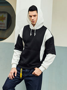 Impression personnalisée hommes épissage à capuche hommes pull décontracté haut à manches longues hommes pull couleur bloqué sweats à capuche - Product Image 4