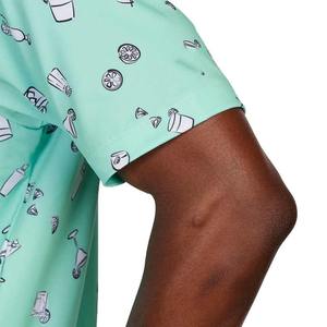 High Quality Satin <b>Men's</b> V-Neck <b>Polo</b> Shirts Quick Dry All-Over Print T-Shirt Contrast Custom Soft Sublimation <b>for</b> Beverage - Product Image 4