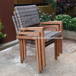 Stacking Rattan <b>Chair</b> Teak Wood Patio Garden <b>Stackable</b> <b>Chairs</b> Indonesia <b>Outdoor</b> Furniture - Product Image 6