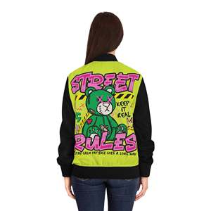 Bomber Stile Streetwear Autunnale con Effetto Schizzi di Vernice Graffiti - Product Image 4