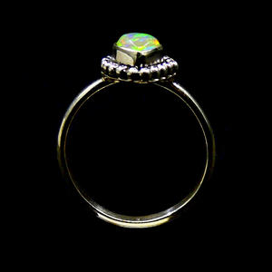 แหวนอัญมณีโอปอลสีเงินสเตอร์ลิงทำด้วยมือ925แฟชั่นอินเทรนด์ใส่ประจำวันแหวนรูปหยดน้ำ - Product Image 3