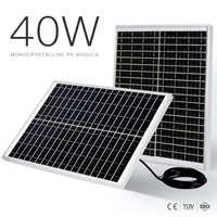 Panel Solar Monocristalino de Alta Eficiencia de 40W 12V 18V, Módulo Fotovoltaico Pequeño para Cámaras CCTV, Alumbrado Público, Carga de Baterías Fuera de la Red