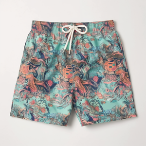 Short de plage de sport actif 2 en 1 pour homme Maillot de bain solide en coton Doublure de compression intérieure résistante à l'eau Activités de plein air - Product Image 5