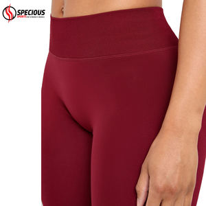 Servicio OEM, Mejor Precio del Fabricante, Leggings Personalizadas para Mujer con Logotipo en la Cintura, Ropa de Yoga Profesional, Mallas Color Marrón Sólido - Product Image 2