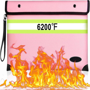 Sac à argent ignifuge 6200 ° Pochette pour documents ignifuge et imperméable personnalisée avec fermeture éclair, 9 couches de matériaux isolants thermiques - Product Image 1