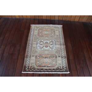 Tapis turc vintage, petit tapis de 2,2x3,3 pieds, tapis marron à motifs floraux - Product Image 1